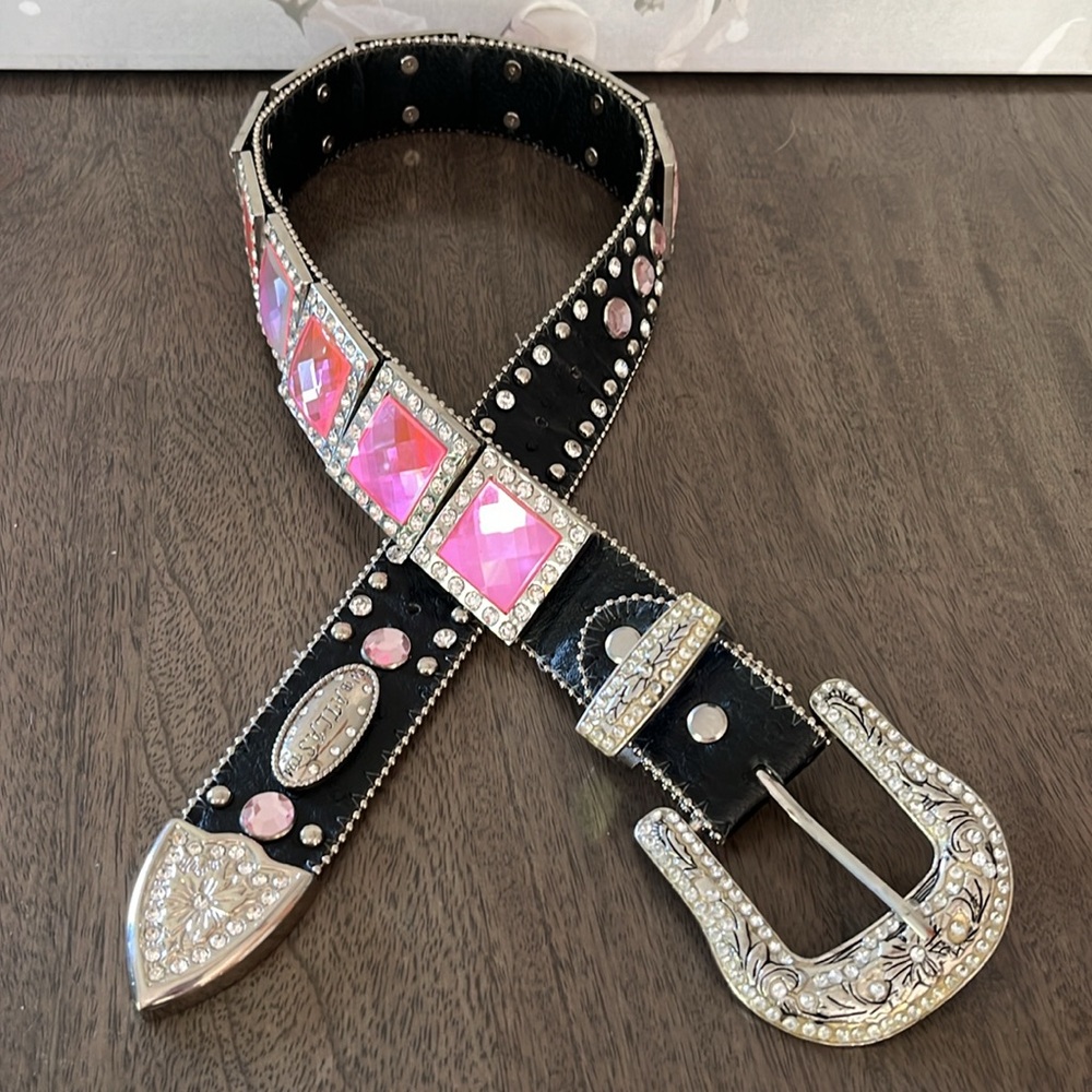 WB ATLAS Bling Rhinestone Belt - Picture 6 of 10